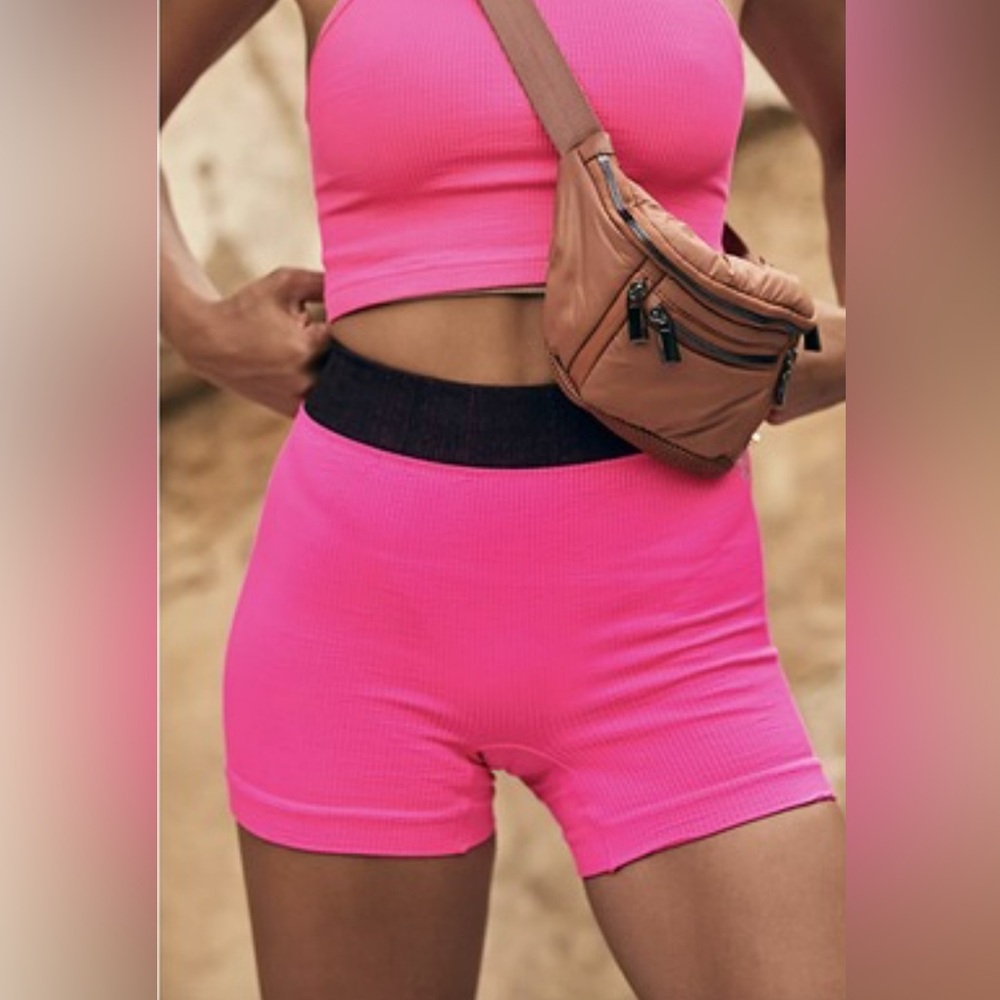 NWOT FP Movement Happiness Runs Prajna Shorts M/L Pink